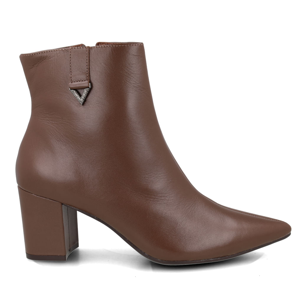 Bota Via Marte Couro Cano Baixo Marrom Cinnamom