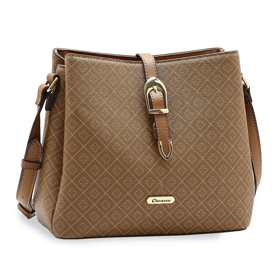 Bolsa Transversal Chenson Monograma Bege