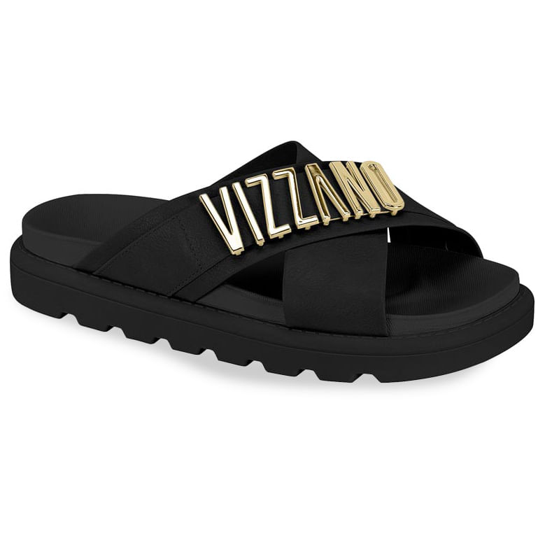 Chinelo Papete Vizzano Pelica Preto Feminino