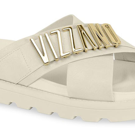 Papete Vizzano Feminina Branco Off vista lateral destacando solado tratorado e conforto