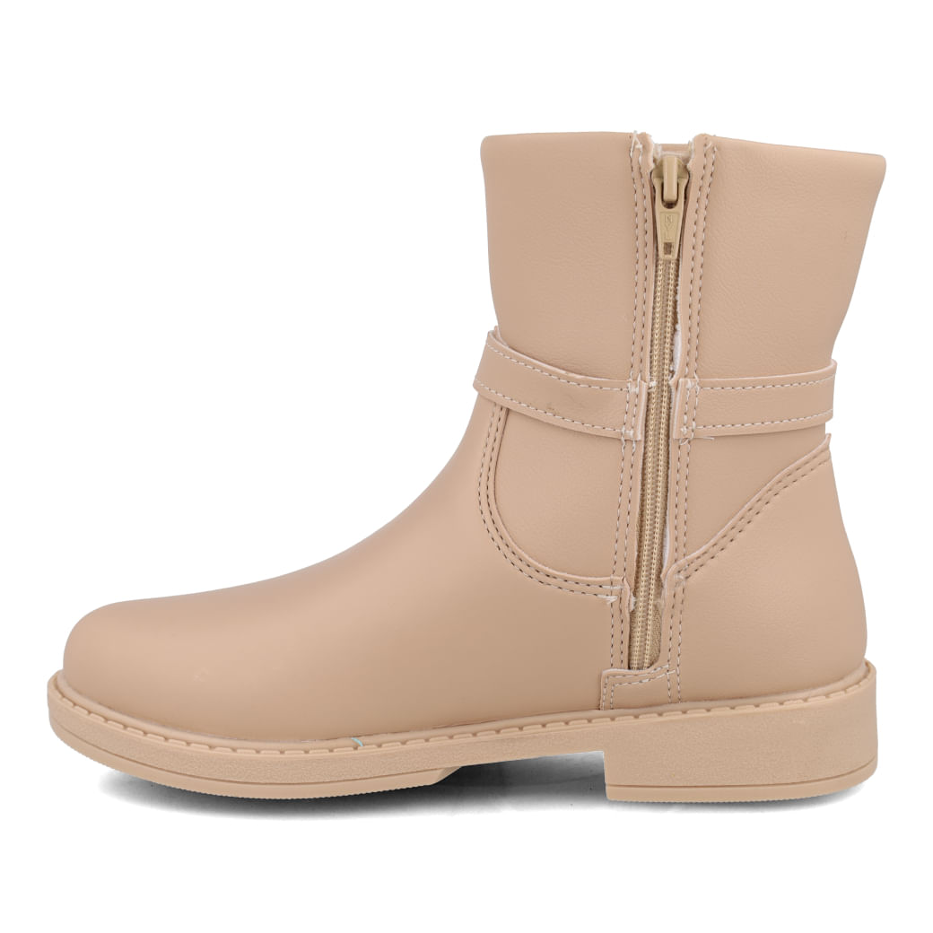 Bota Pampili Safira bege vista frontal para ajuste e conforto
