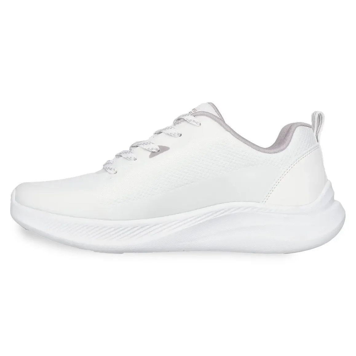 Interior do tênis Skechers Bobs branco feminino com palmilha Memory Foam e conforto