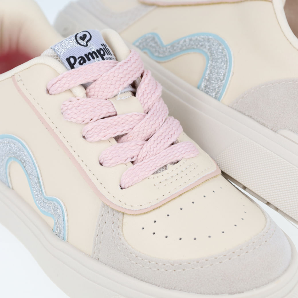 Tênis infantil Pampili Life Colorido vista lateral para ajuste e conforto