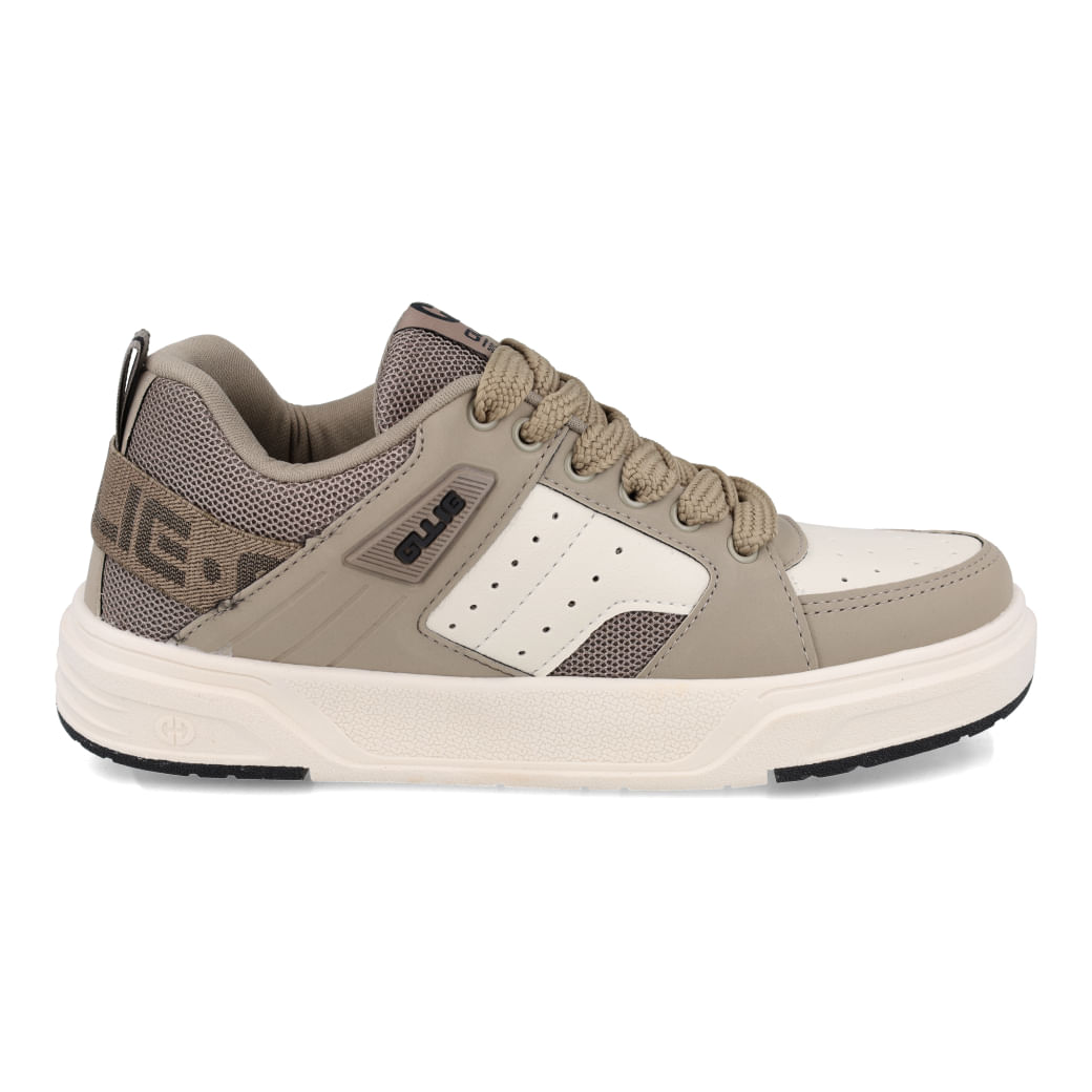 Tênis casual masculino Ollie Nitro na cor bege com design esportivo e cadarço