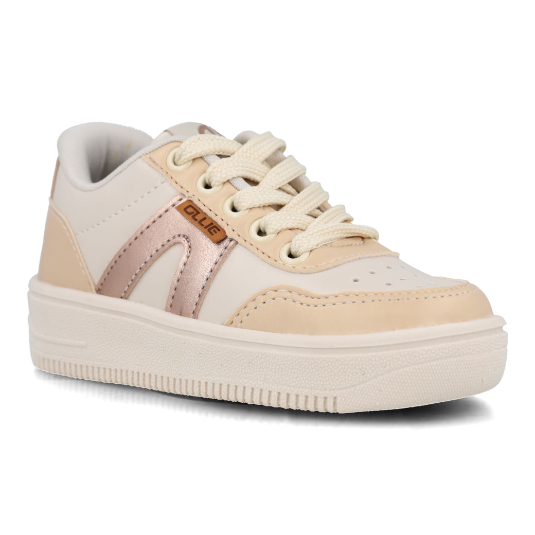 Tênis infantil Ollie Capri-f bege para uso casual e confortável