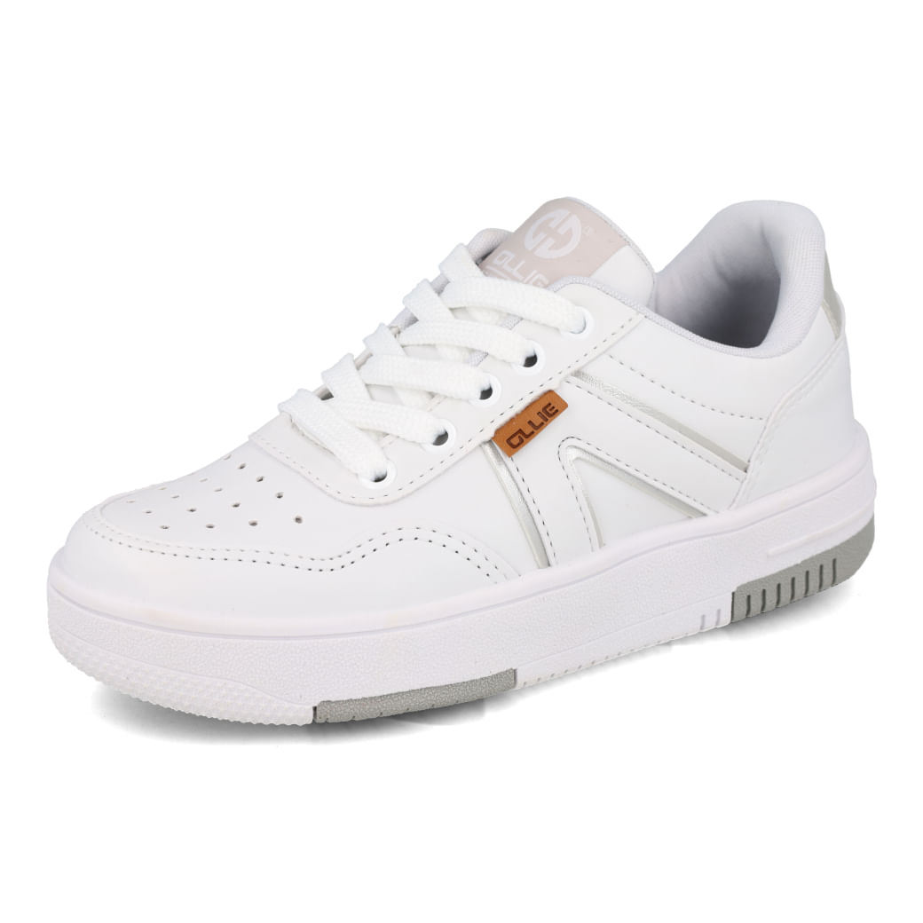 Tênis infantil Ollie Original Capri branco para ajuste e conforto