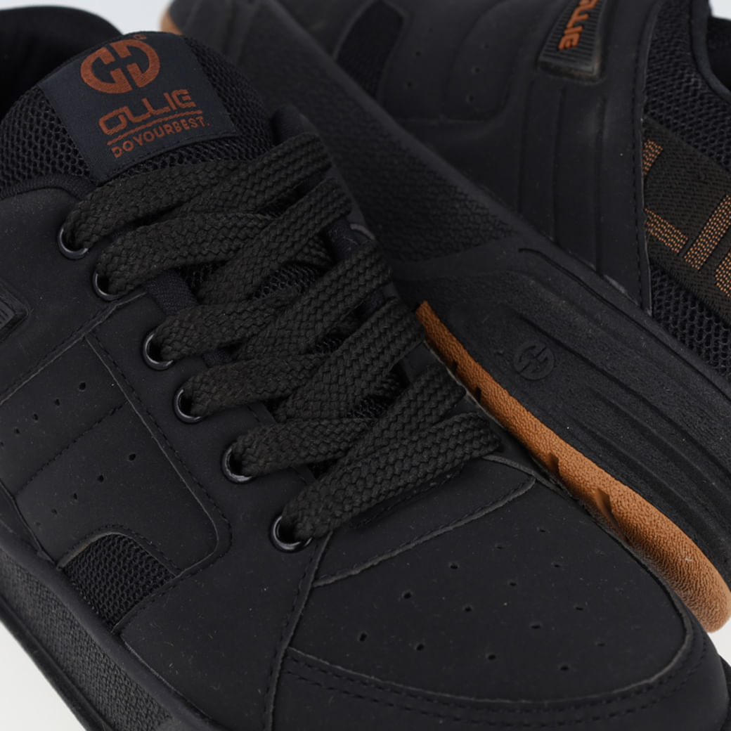 Tênis Ollie Nitro 2 preto com destaque para tabela de numeração
