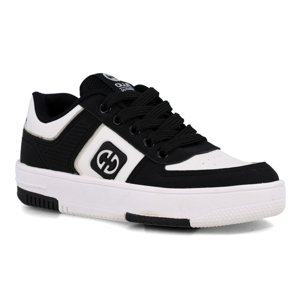 Tênis casual Ollie ProMax Juvenil Preto vista lateral mostrando o design moderno