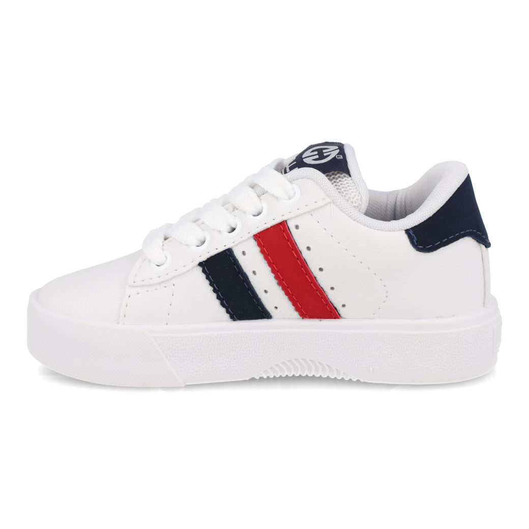 Tênis infantil branco Ollie Space 2 para uso casual e conforto diário