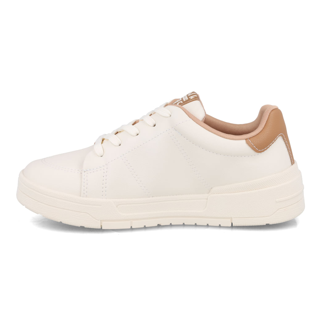 Imagem do tênis casual Ramarim feminino creme com detalhes da numeração