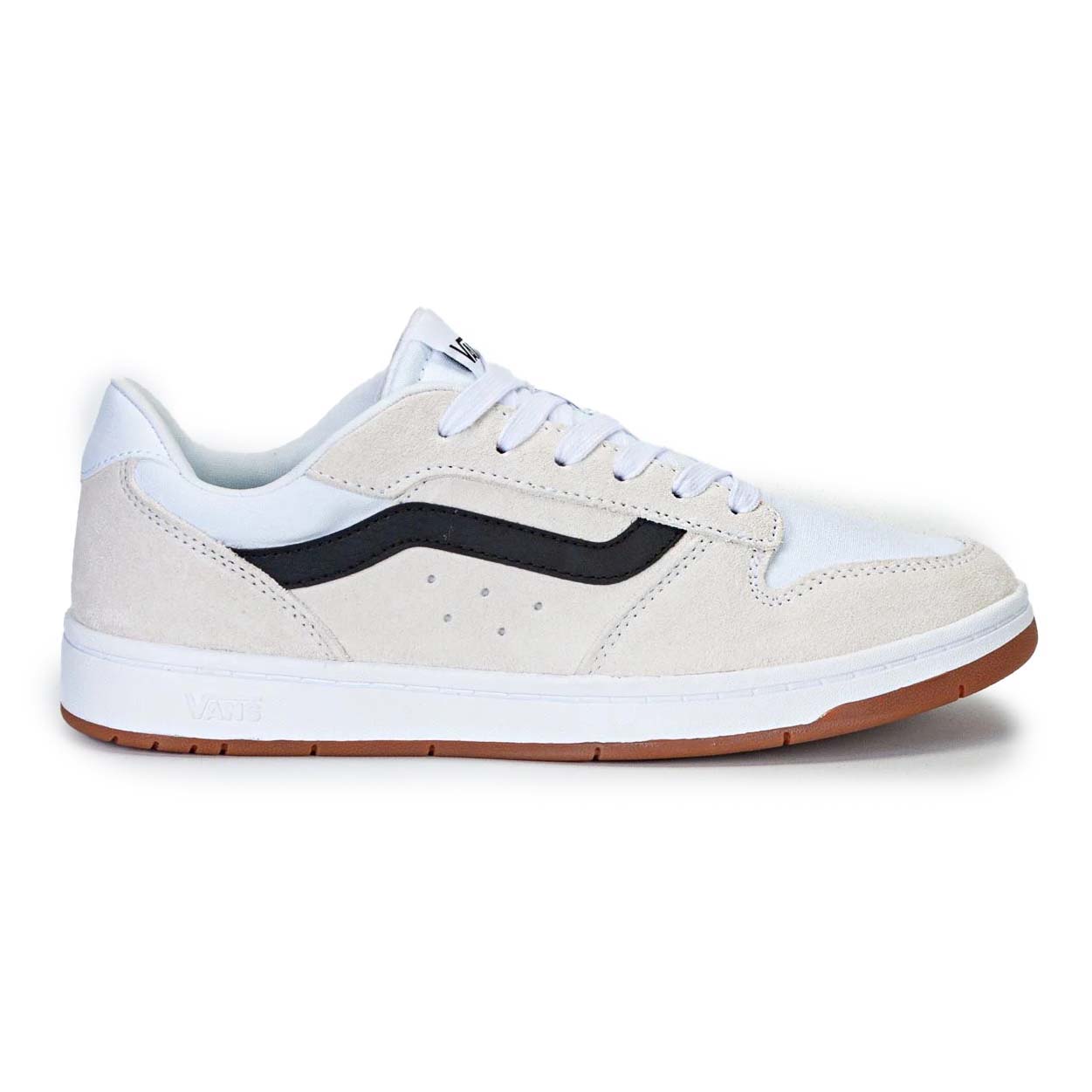 Tênis casual masculino Vans Ryland LS branco com detalhes em branco, vista frontal