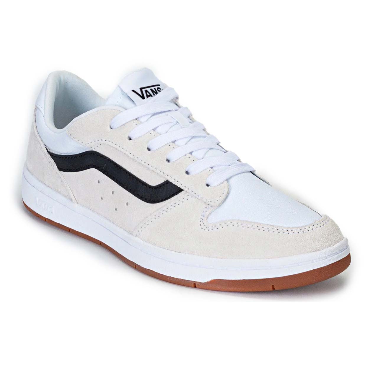 Tênis Vans Ryland LS masculino branco vista frontal dupla para seção vai servir