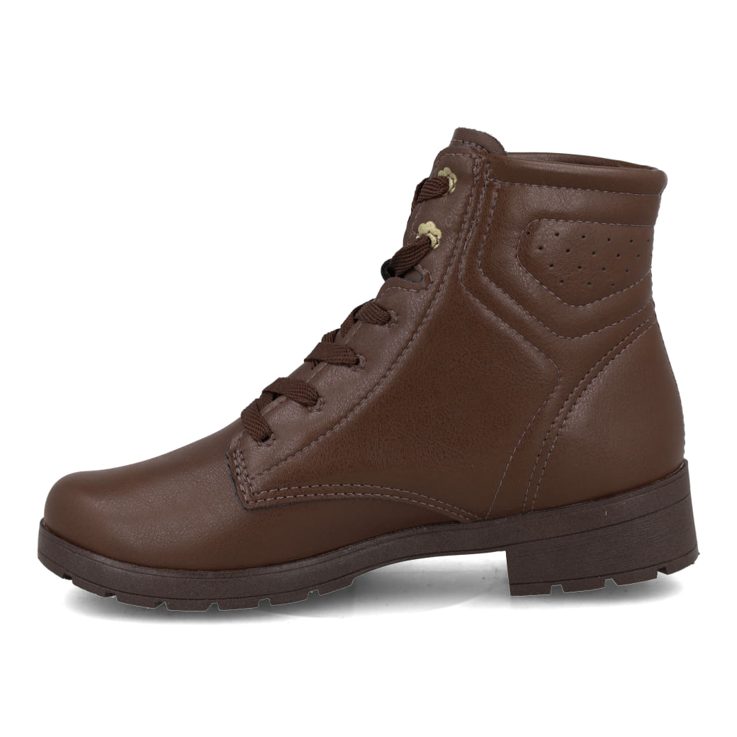 Bota coturno infantil Pink Cats marrom vista lateral para ajuste
