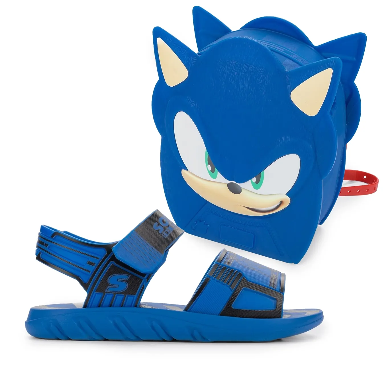 Papete infantil azul Grendene Casual com tiras ajustáveis e sola antiderrapante