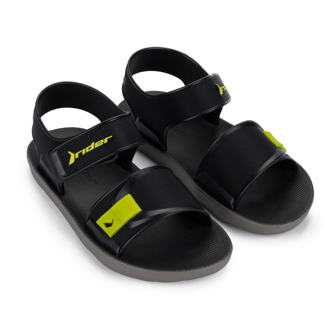 Sandália infantil Rider Kids Papete Casual Cinza vista lateral mostrando design esportivo