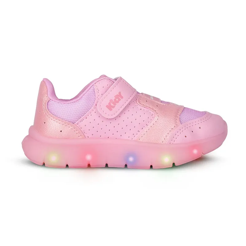 Tênis casual rosa Kidy para meninas vista frontal