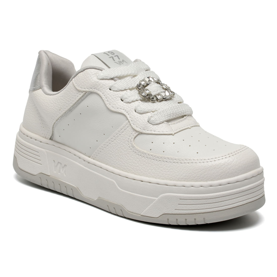 Tênis Via Marte Branco Casual Feminino vista lateral para ajuste e conforto