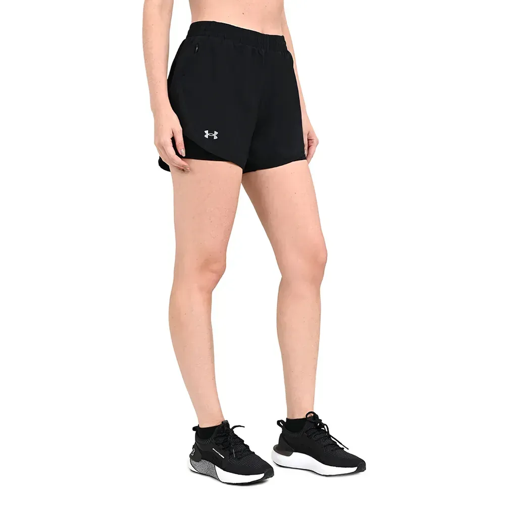 Short feminino Under Armour preto vista frontal