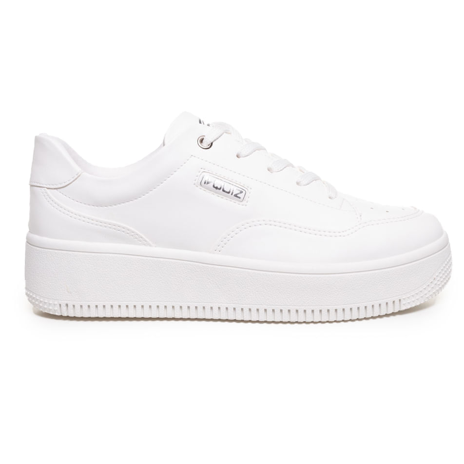 Tênis Casual Quiz Flat Form Feminino branco vista frontal
