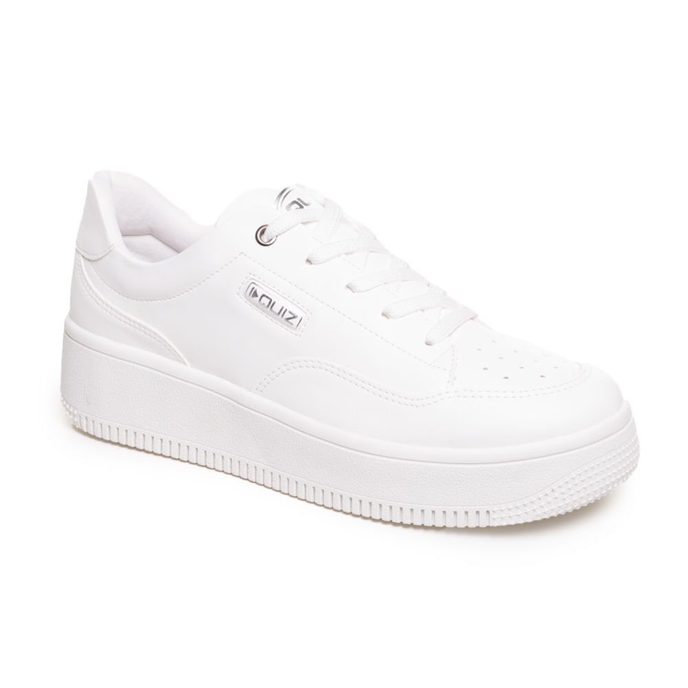 Tênis Casual Quiz Flat Form Feminino branco vista superior