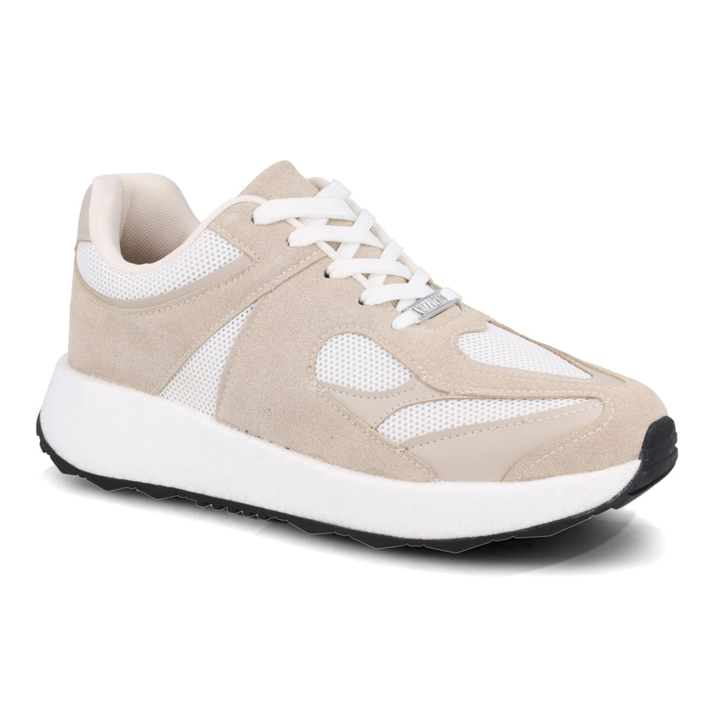 Tênis casual feminino branco Vizzano em ângulo lateral para seção benefícios