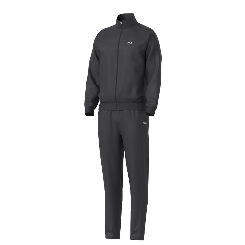 Conjunto agasalho masculino Fila Essentials II preto vista frontal