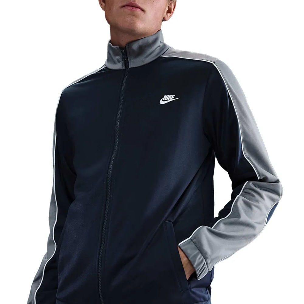 Agasalho Nike M CLUB PK TRK SUIT Azul/Cinza Confortável | Paquetá