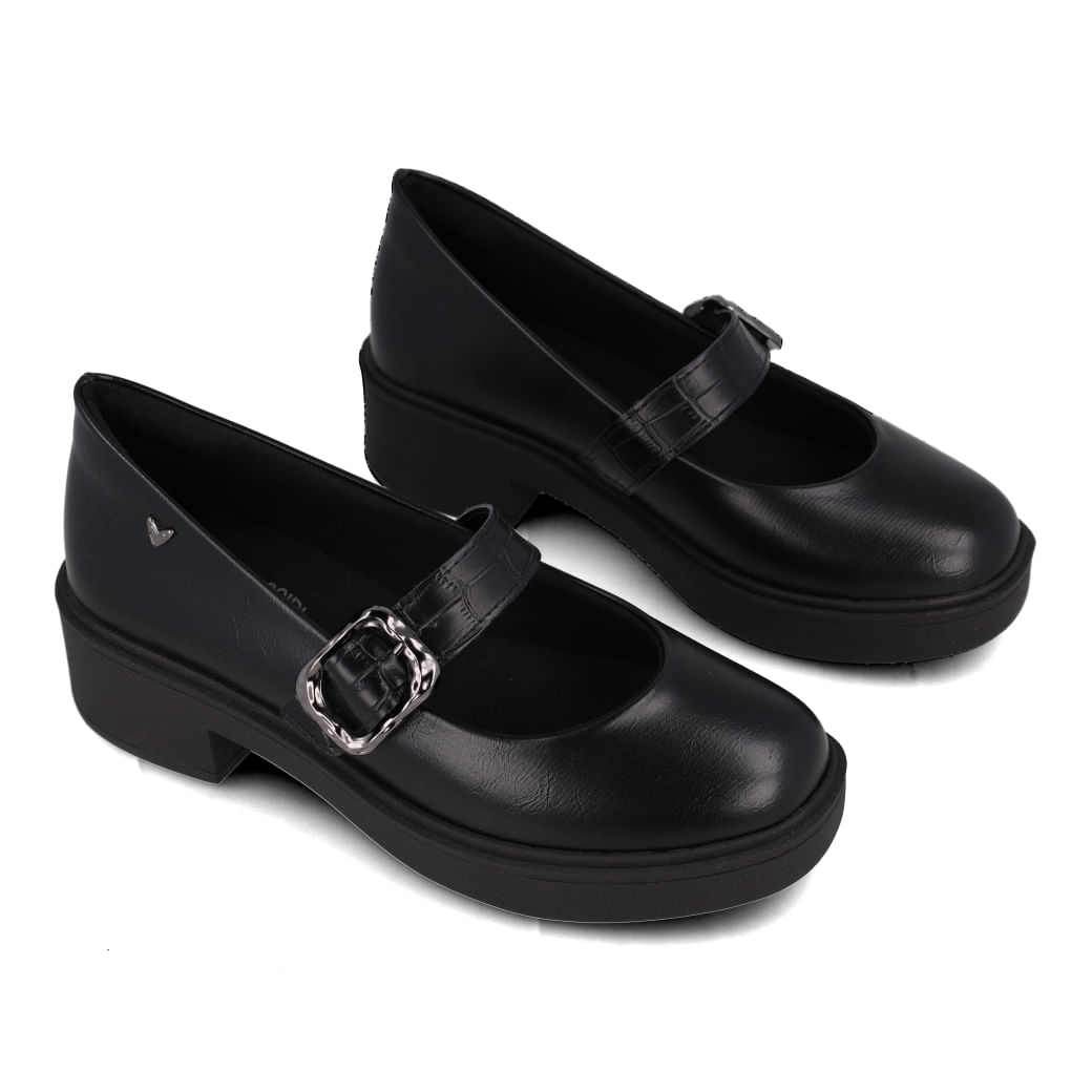 Sapato Mississipi Boneca Feminino Preto vista frontal para ajuste