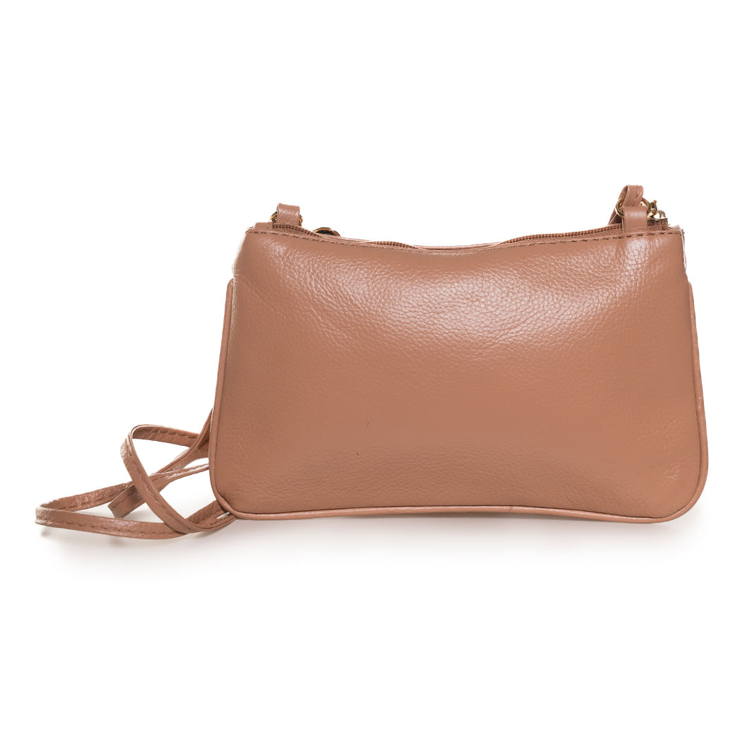 Bolsa transversal feminina Classe Couro bege com design elegante e funcional