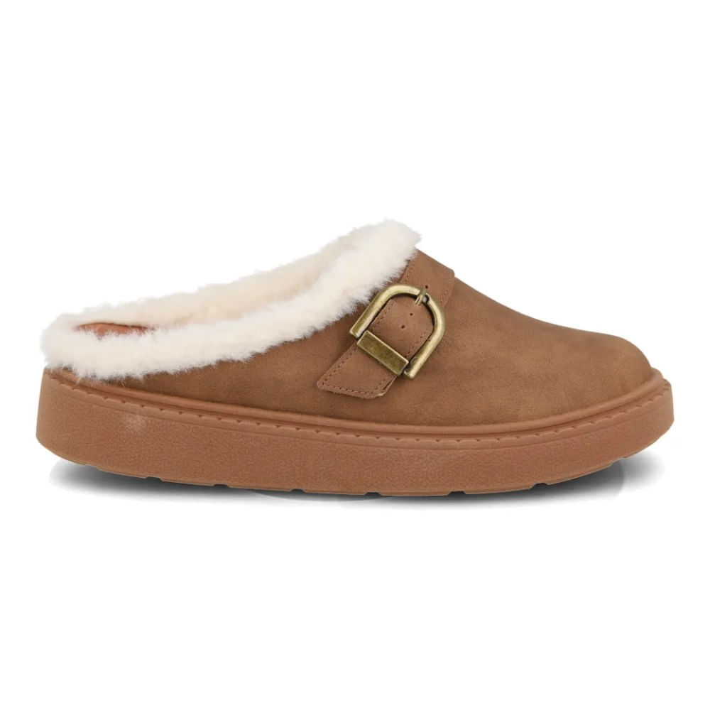 Mule Clog Modare Feminino Castanho e Branco Casual