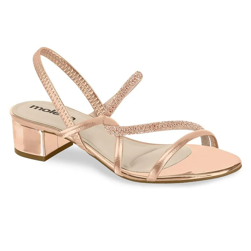 Sandália Moleca Nancy Feminina Ouro Rosado Casual