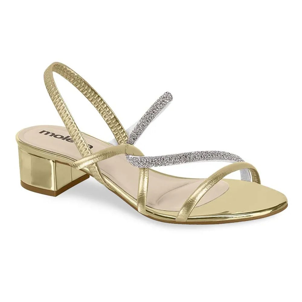 Sandália Moleca Casual Nancy Feminina Dourado