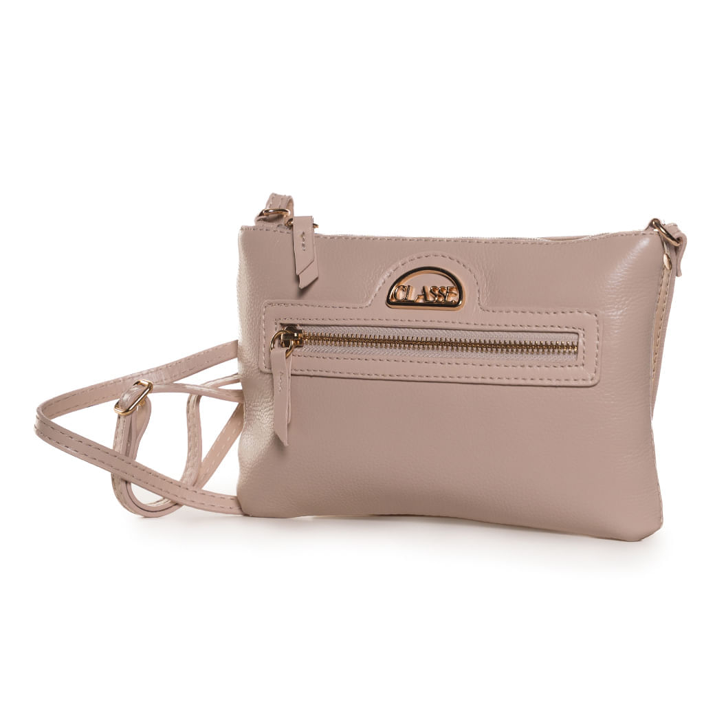 Bolsa crossbody mini creme em couro para uso casual e elegante