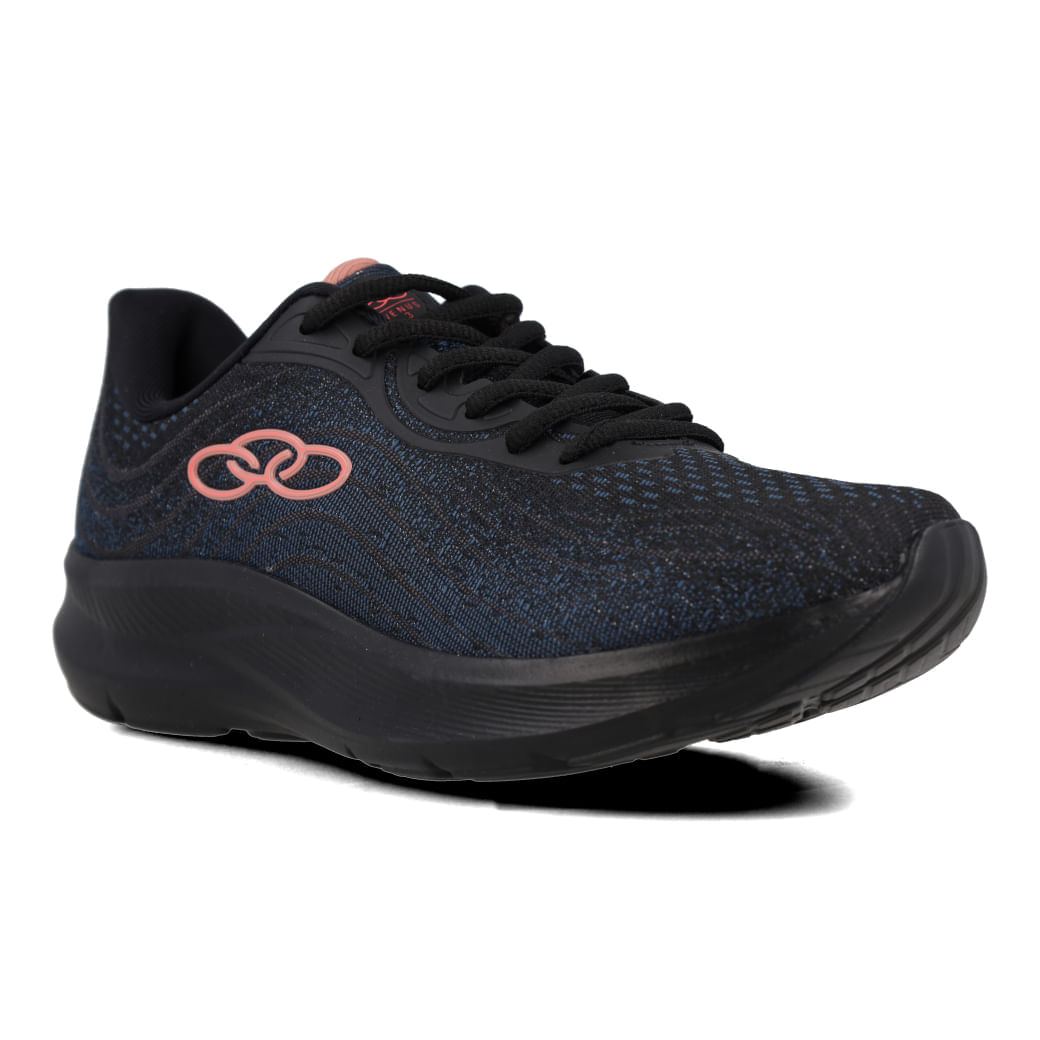 Tênis Olympikus Venus 3 Treino Feminino Preto exibindo detalhes do solado e design lateral