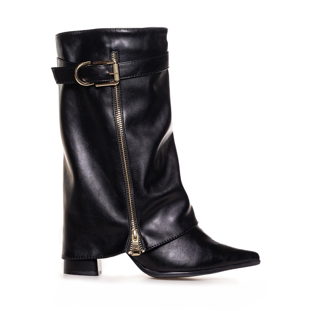 Bota Capa Ramarim Salto Bloco Feminina Preta