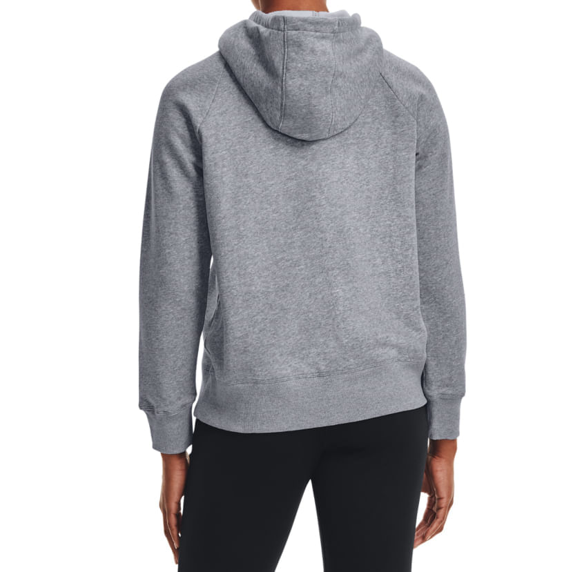 Moletom feminino Under Armour cinza com capuz e cordão ajustável