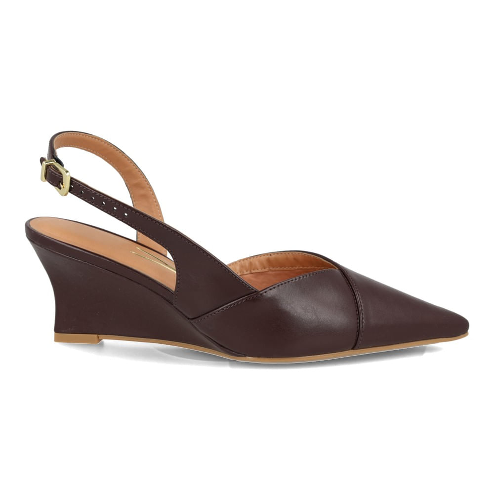 Scarpin Slingback Vizzano Anabela Feminino Cacau