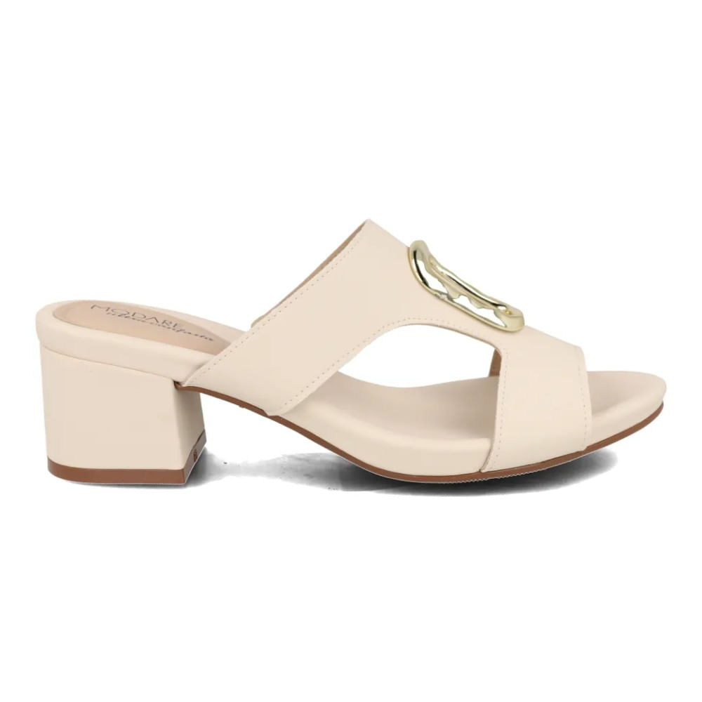 Tamanco Modare Salto Bloco Feminino Creme