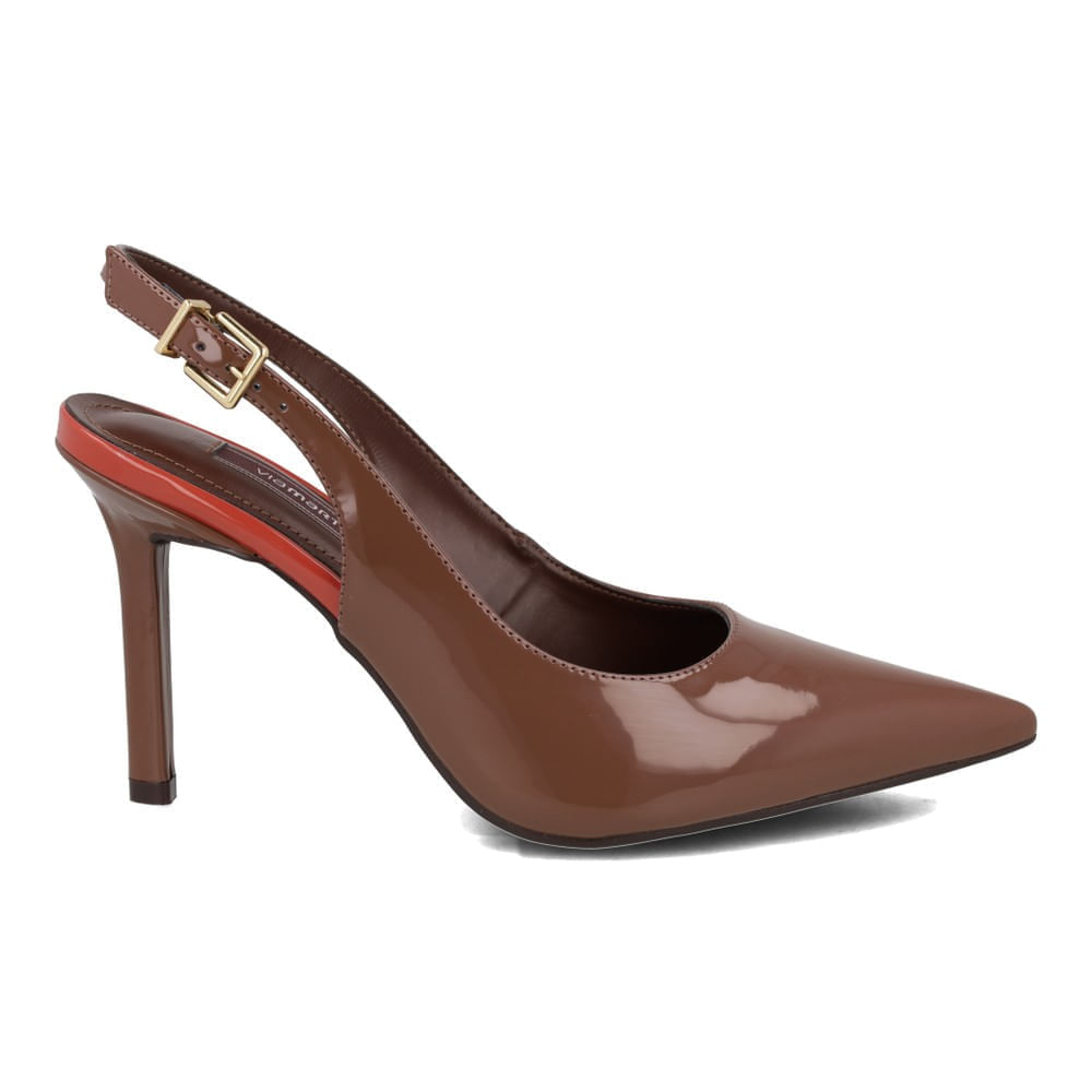 Scarpin Slingback Via Marte Feminino Coffee