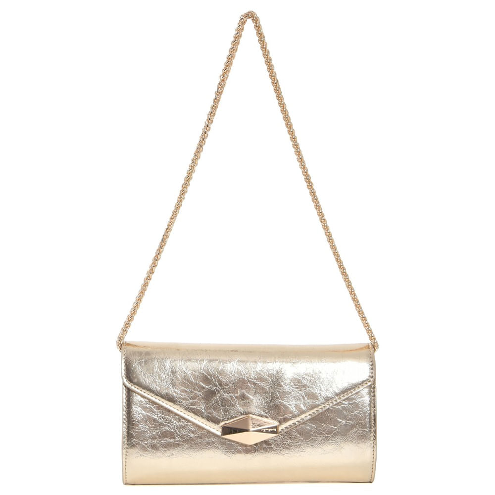 Bolsa Via Marte Crossbody Feminina Dourada