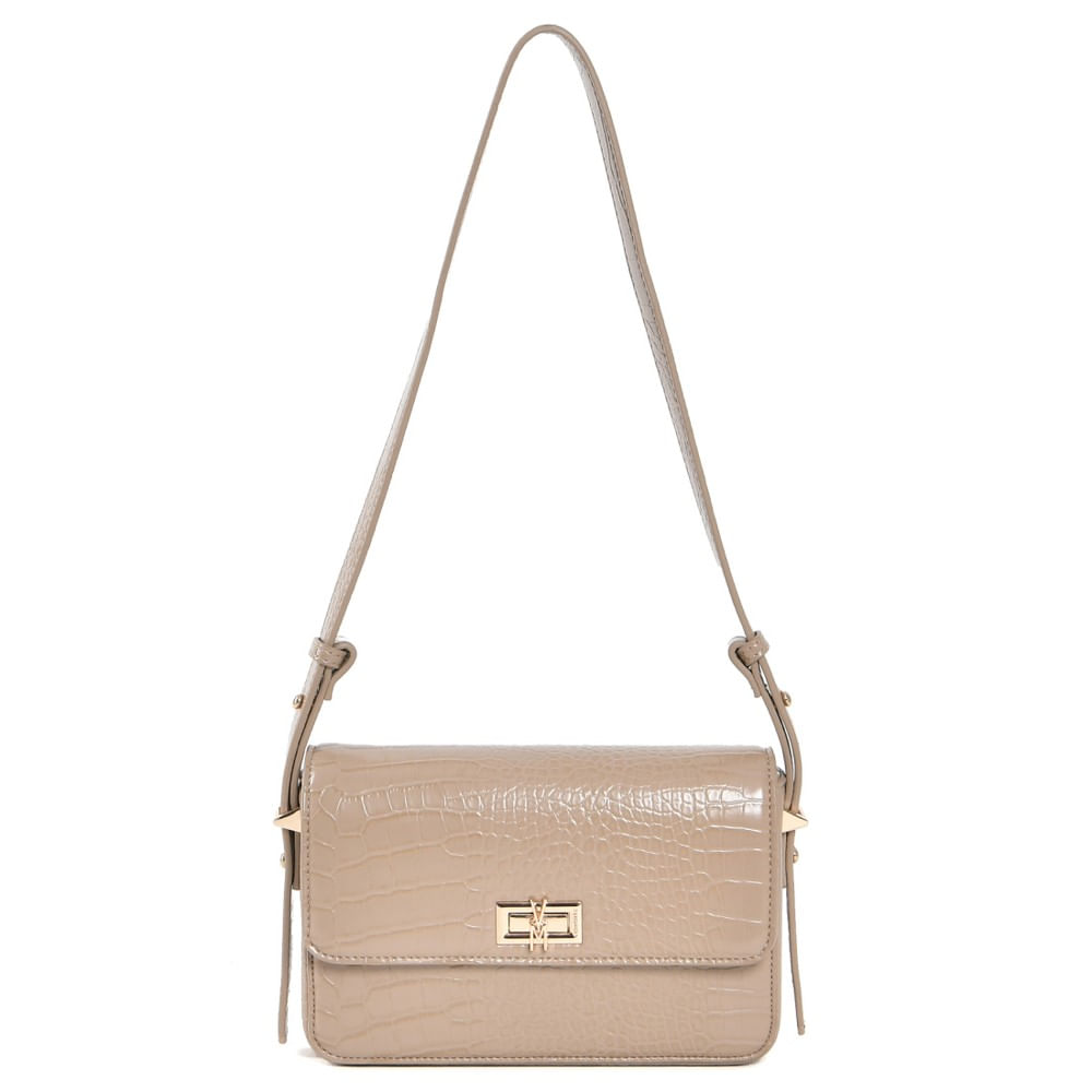Bolsa Via Marte Shoulder Bag Feminina Bege Claro