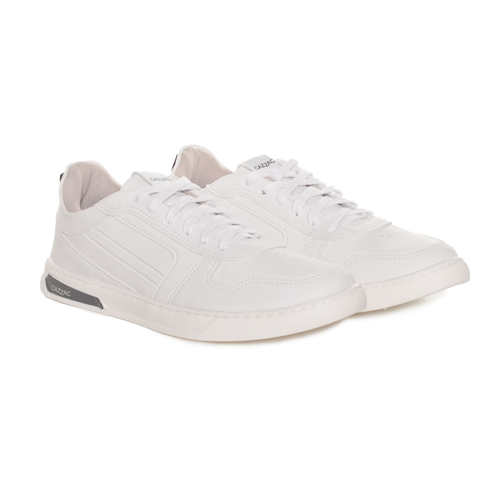 Sapatênis branco masculino Cazzac Basic vista frontal para seção de ajuste