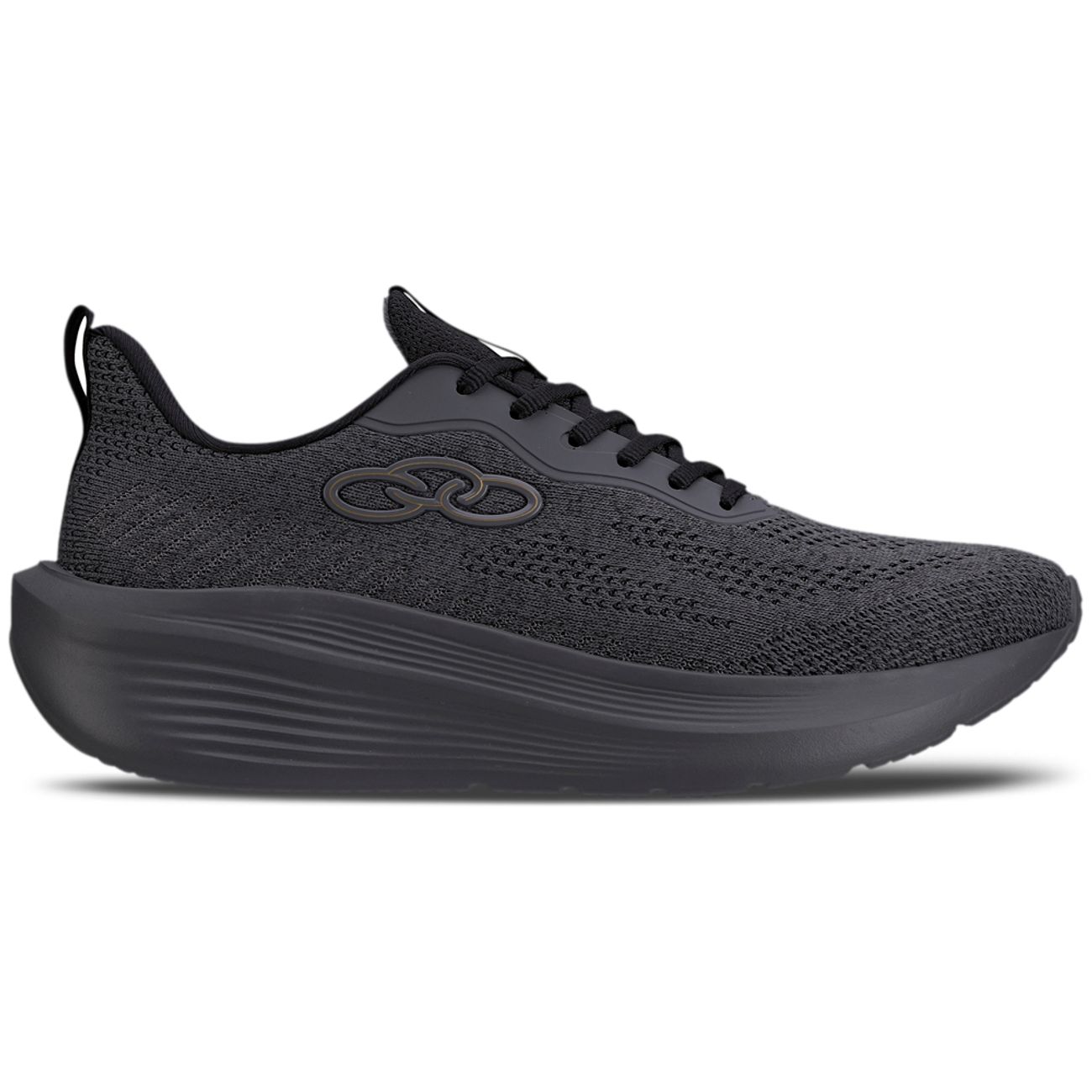 Tênis Feminino Esportivo Tecido Olympikus Preto Branco-1744114211376
