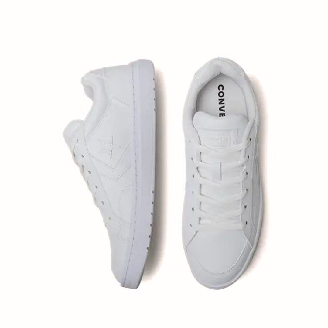 Tênis branco All Star Pro Blaze V2 masculino vista superior e lateral lado a lado