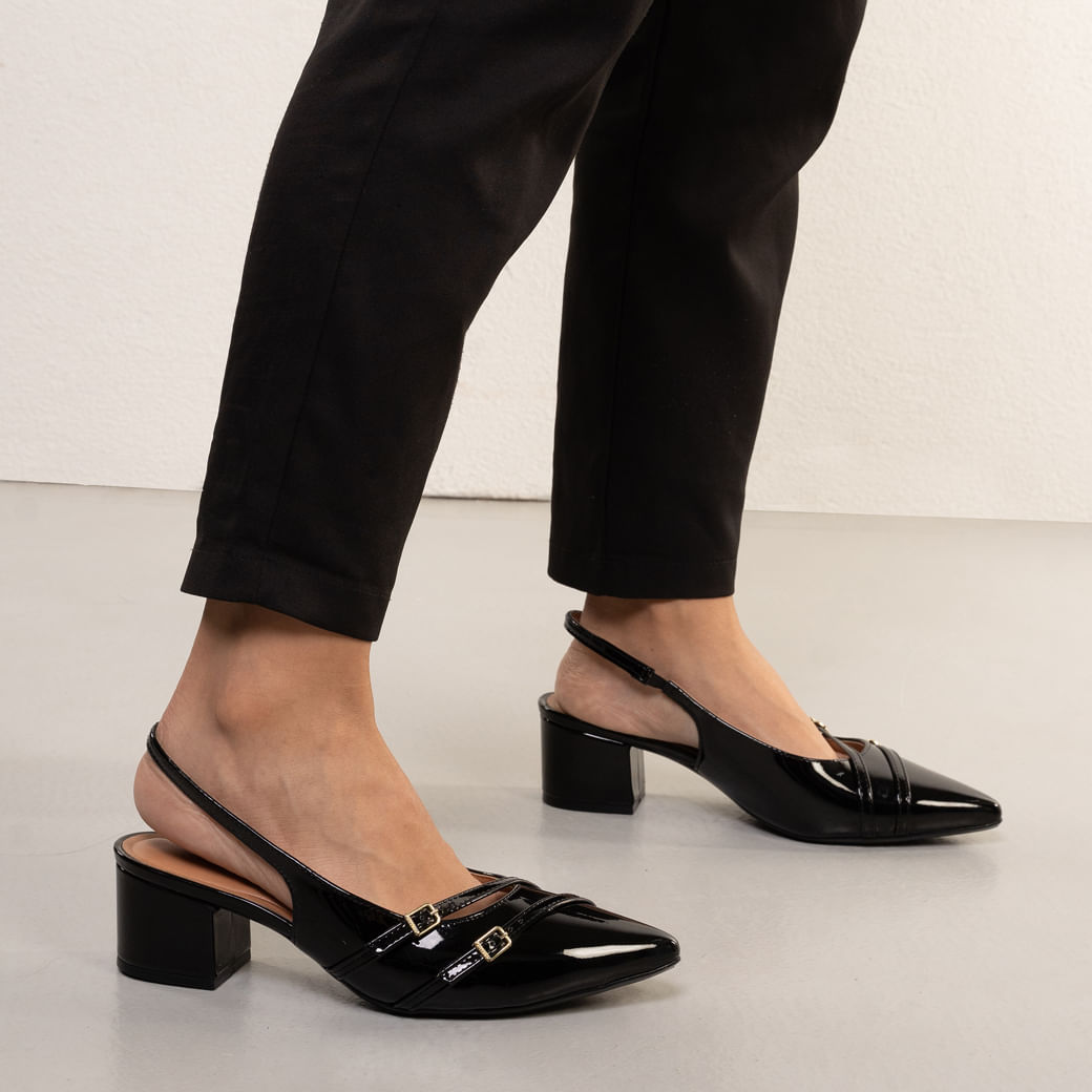 Sapato Scarpin Preto Vizzano Verniz Feminino Oscar