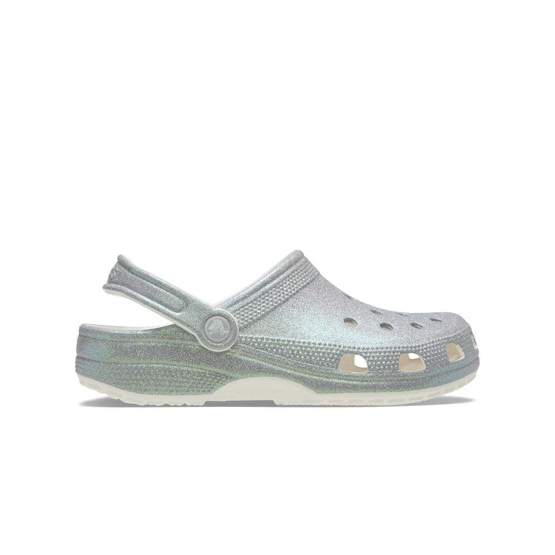 Babuche Crocs Iridescent Glitter Clog Feminina Branca-1745613610529