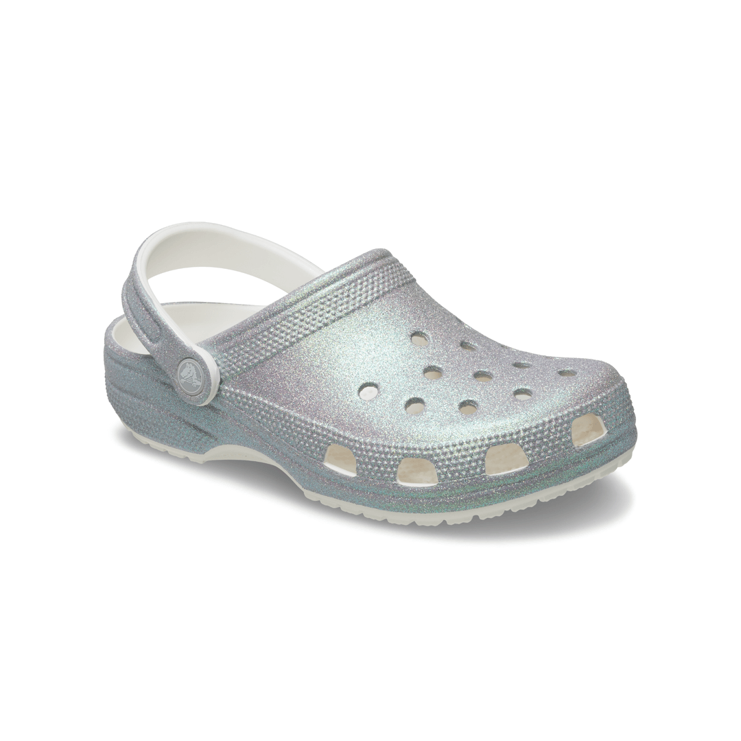 Babuche Crocs Iridescent Glitter Clog Feminina Branca-1745613652322