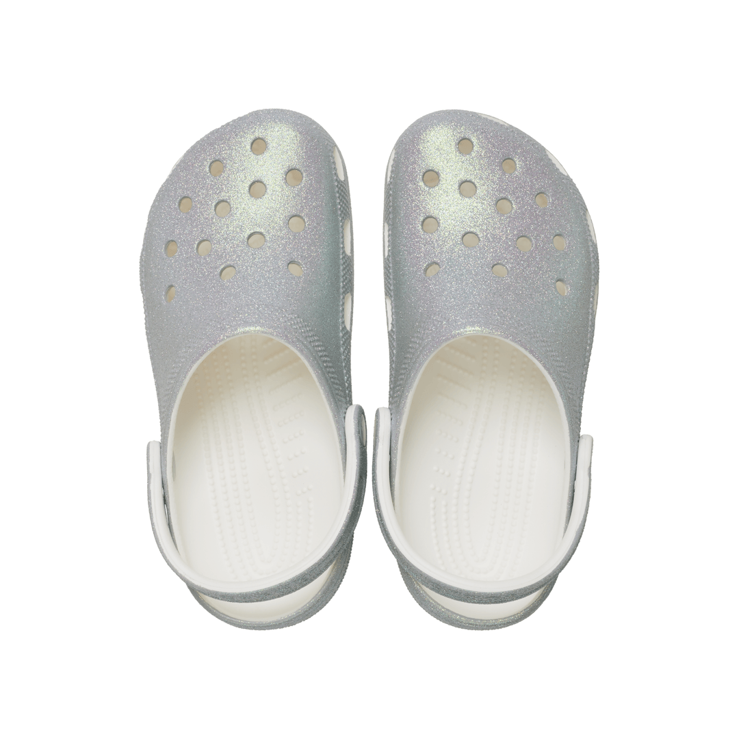 Babuche Crocs Iridescent Glitter Clog Feminina Branca-1745613663777