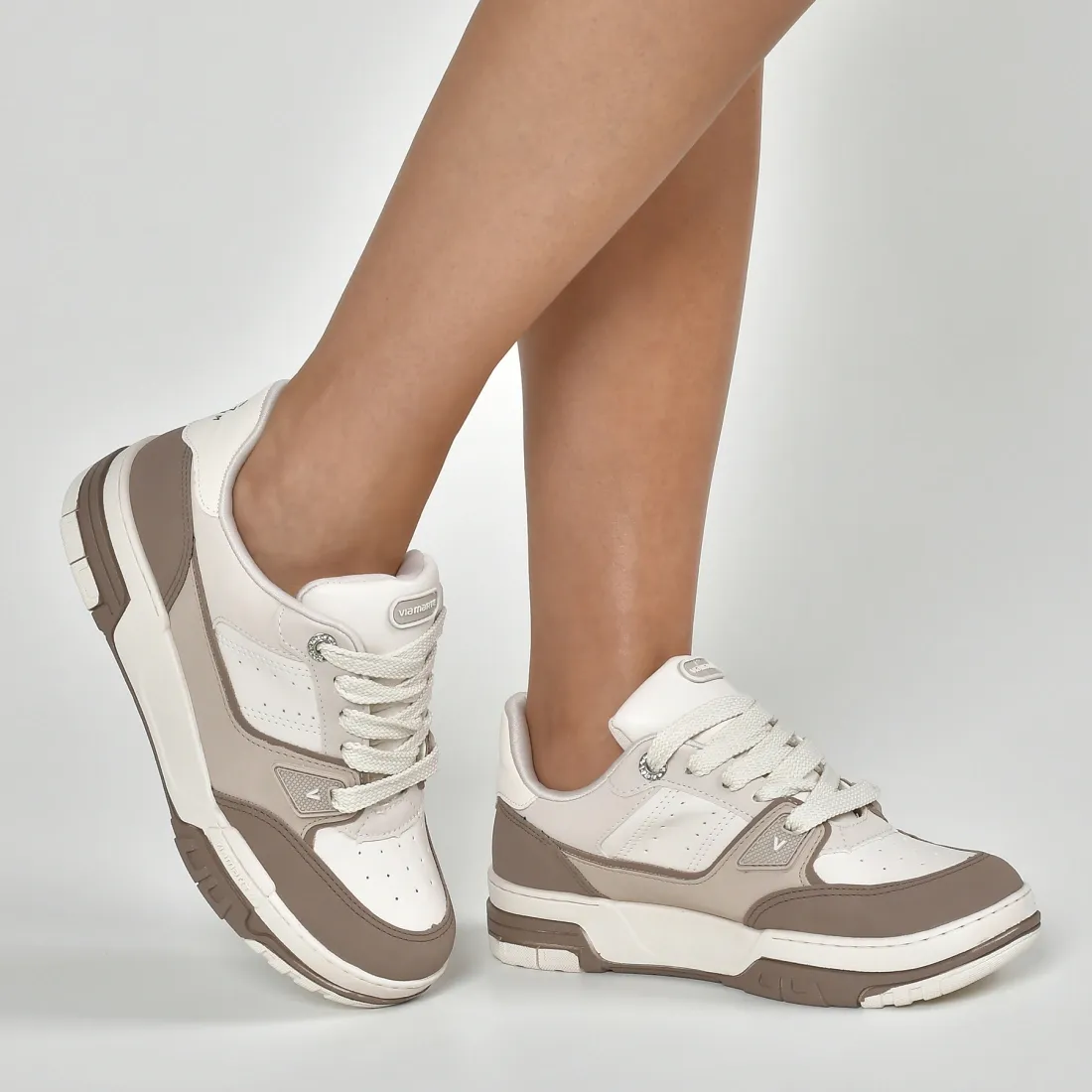 Tênis Via Marte Chunky Feminino Bege Confortável e Estiloso