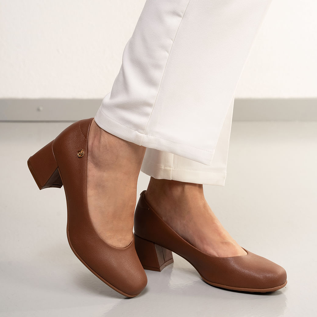 Sapato Modare Casual Salto Bloco Feminino Marrom Oscar
